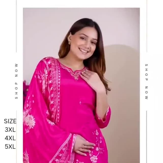 Bright Pink with white embroidery Salwar Kameez with Dupatta