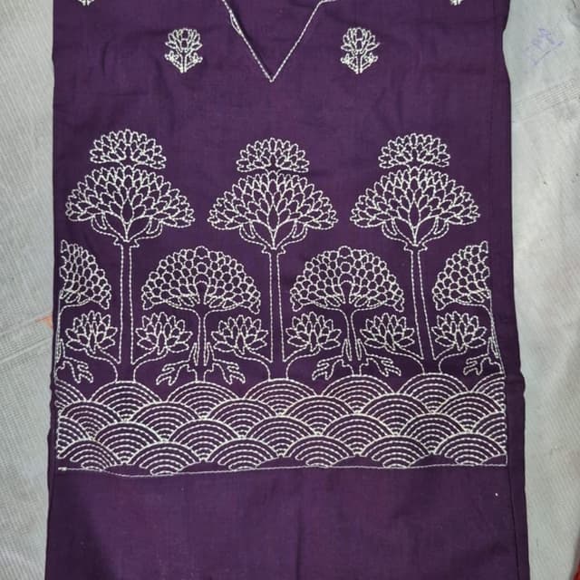 Purple with white Kurti