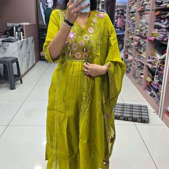 Lime Green, Pink, Purple Salwar Kameez