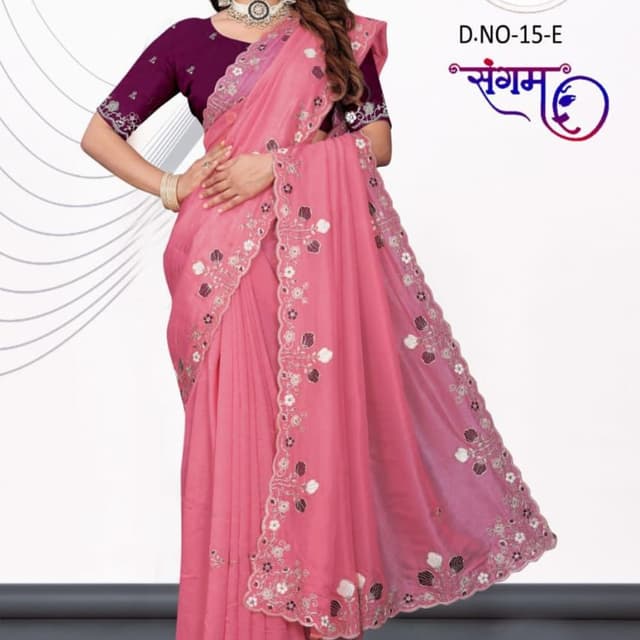 Pink and Purple Saree