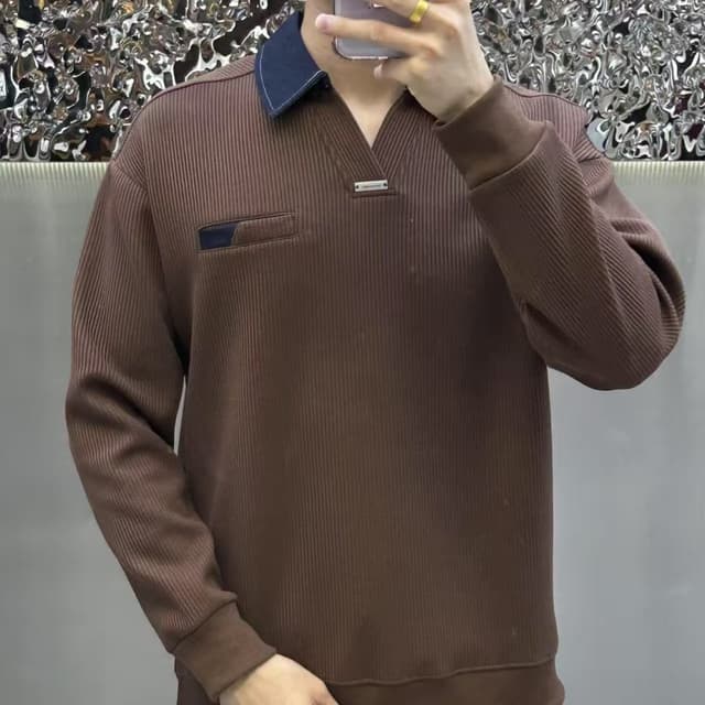 Brown and Navy Blue Sweater