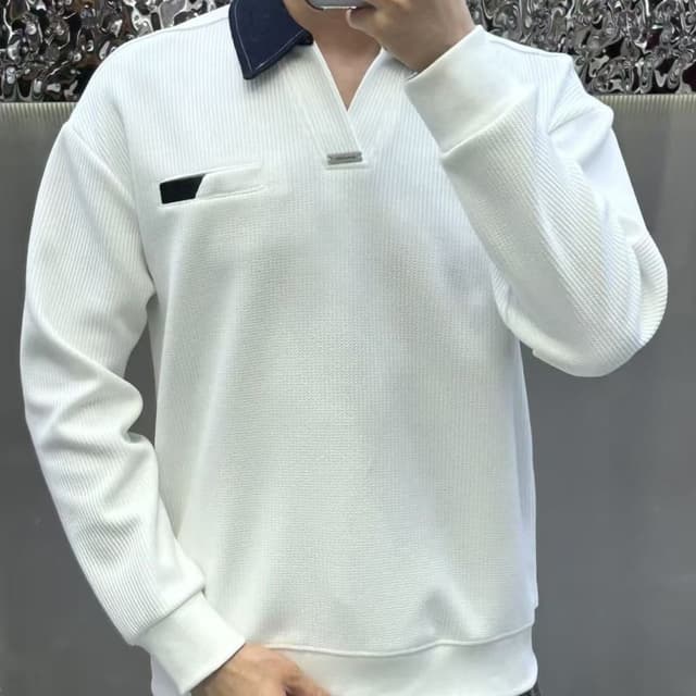 White, Navy Blue, Black Sweatshirt