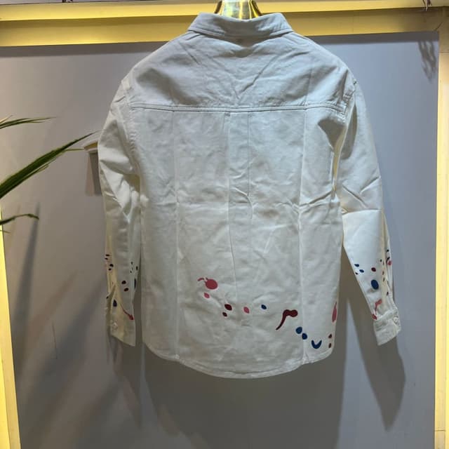 White with splashes of red and blue Shirt