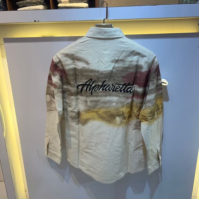 Cream, Brown, Maroon, Yellow Shirt