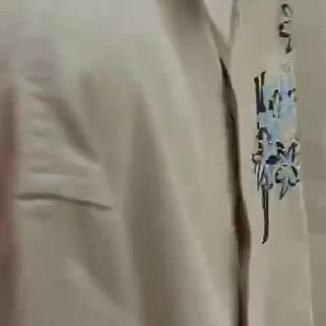 Beige and accents of blue and black Jacket