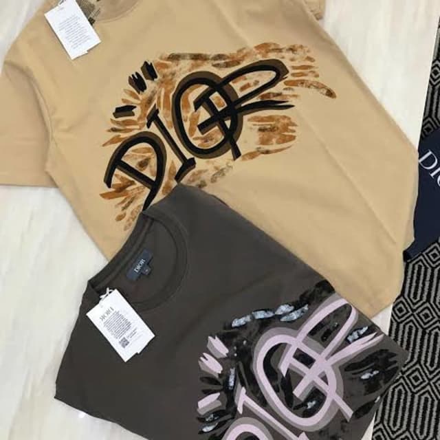 Beige, Brown, Black, Gray, Pink T-shirt