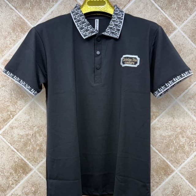 Black, White, Gold Polo Shirt