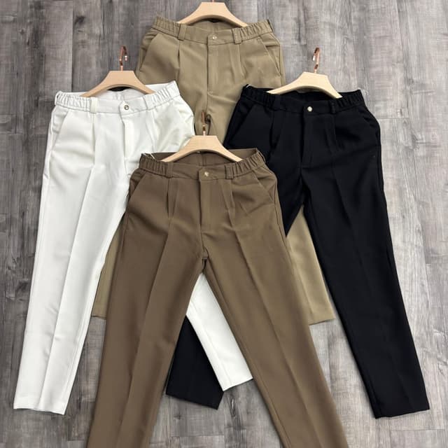 Variety of solid colors including white, black, brown, and tan. Trousers/Pants