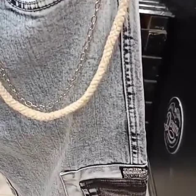 Light Blue, Black, Silver Jeans