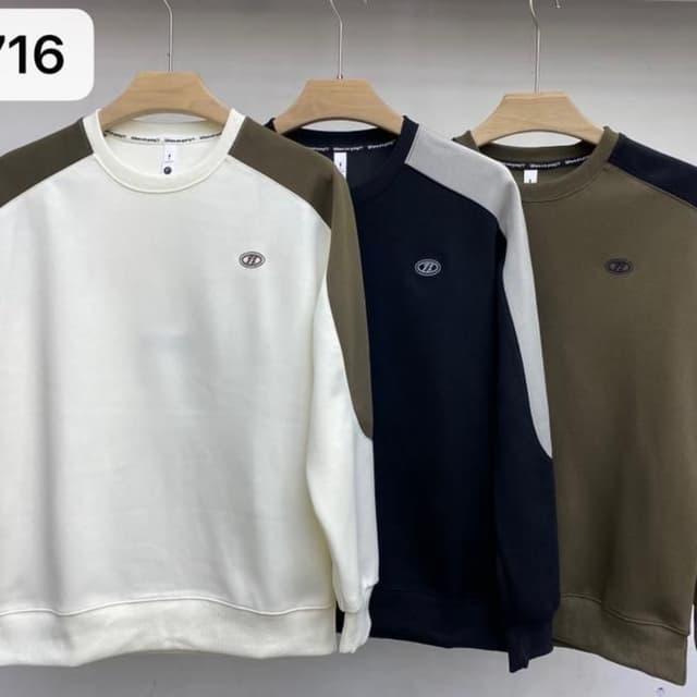 White, Black, Olive Green, Grey Sweatshirt