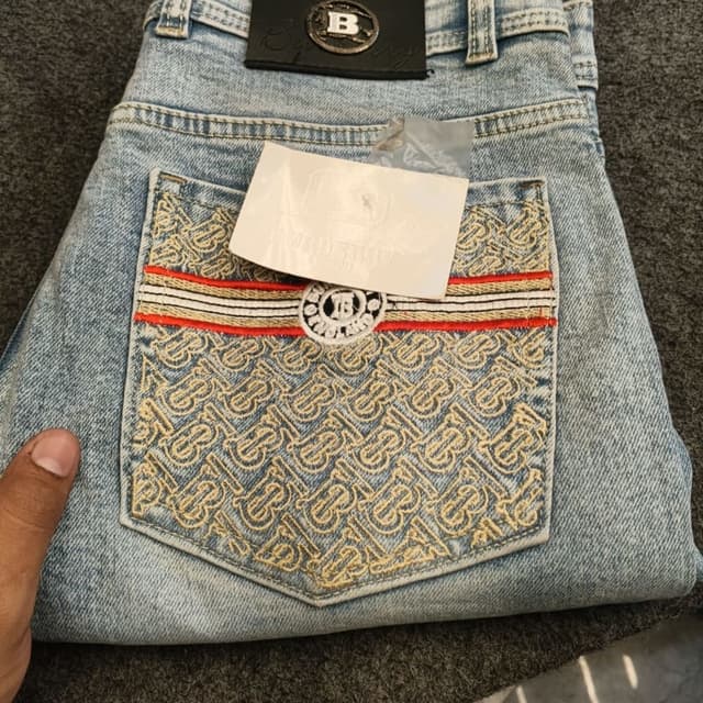 Light Blue, Beige, Red, White Jeans