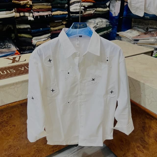 White with black accents Shirt