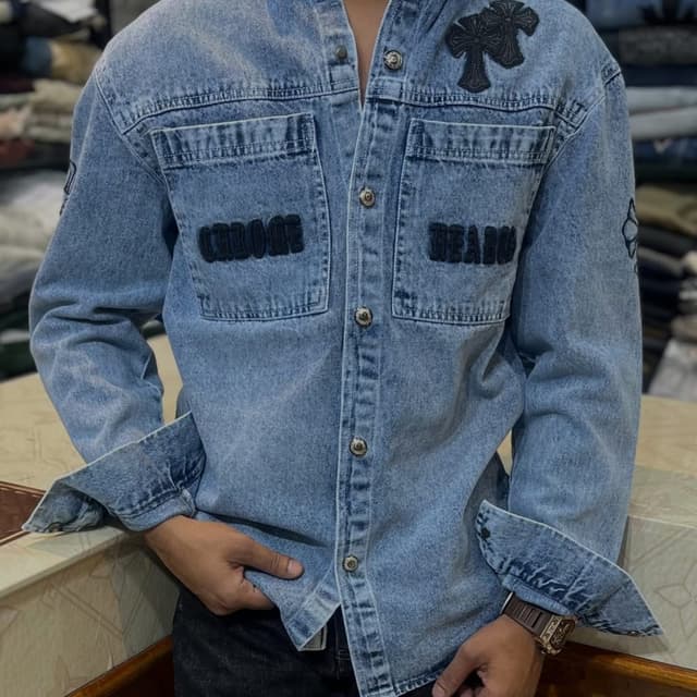 Light blue, black Shirt