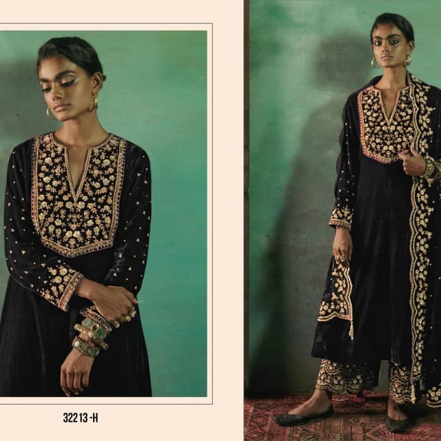 Black and Gold Salwar Kameez