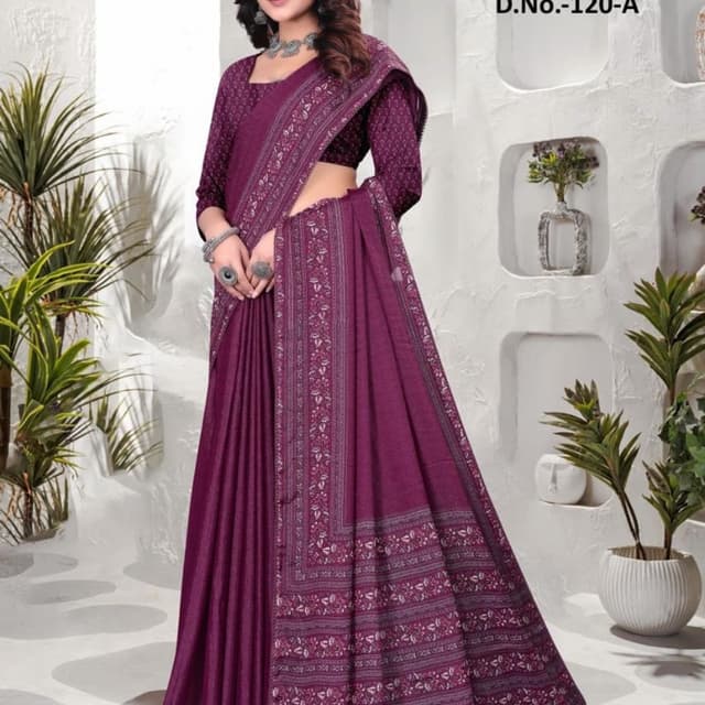 Shades of Purple and White Saree