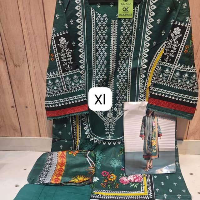 Green, White, Black, Red, Yellow, and Orange Unstitched Suit Set