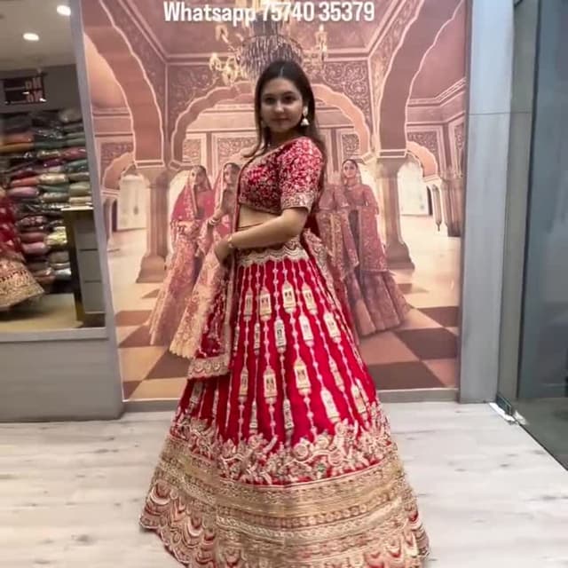 Red and Gold Lehenga Choli