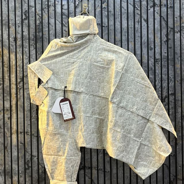 Beige and White Shirt