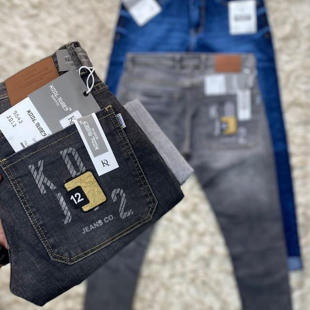 Black, Gray, Blue Jeans