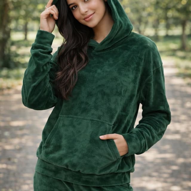 Green Hoodie and Sweatpants Set