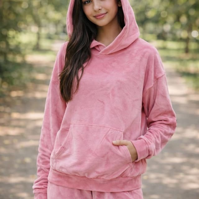 Pink Hoodie and Sweatpants Set