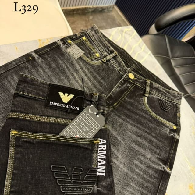 Black and Gray with Yellow accents Jeans