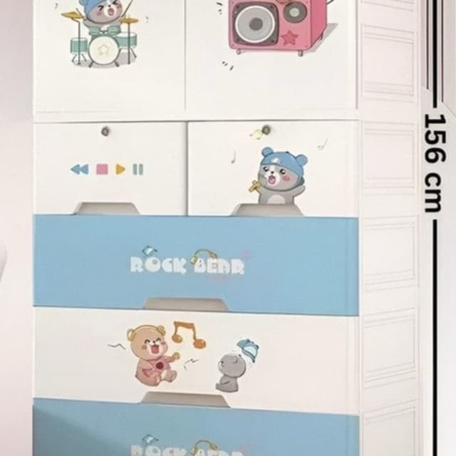 White, Light Blue, Pink, Brown Wardrobe