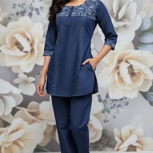 Blue Tunic and Pants Set