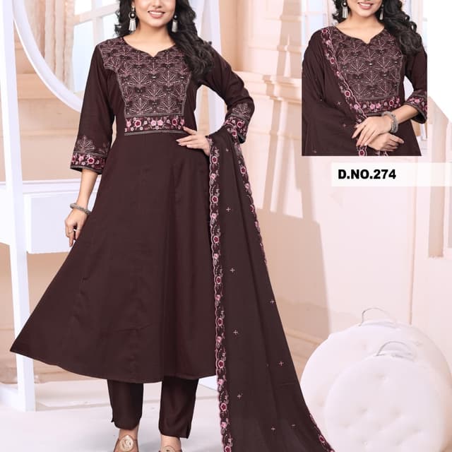 Brown and Pink Salwar Suit