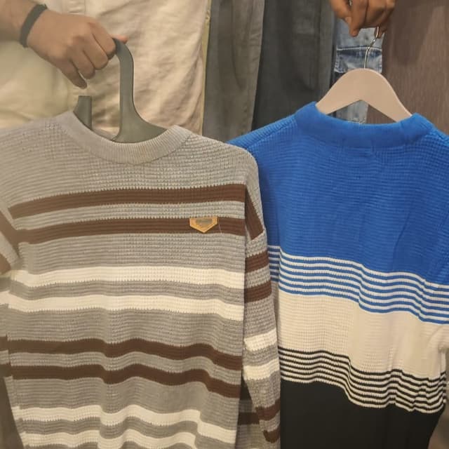 Gray, Brown, White Sweater