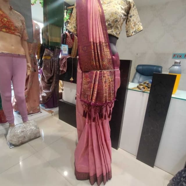 Pink and Maroon Saree