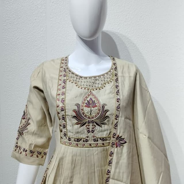 Beige, Gold, Purple, Burgundy Dress