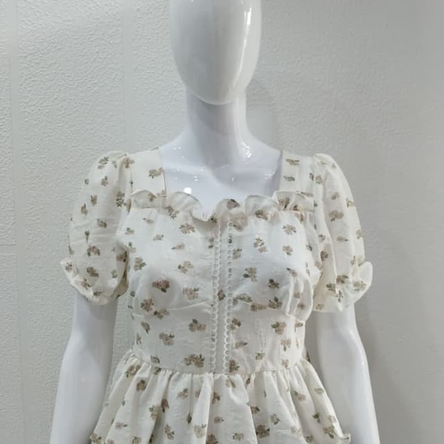 White, Beige, Green Top