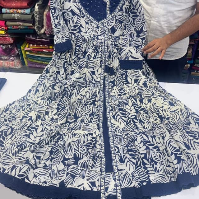 Navy Blue and White Dress