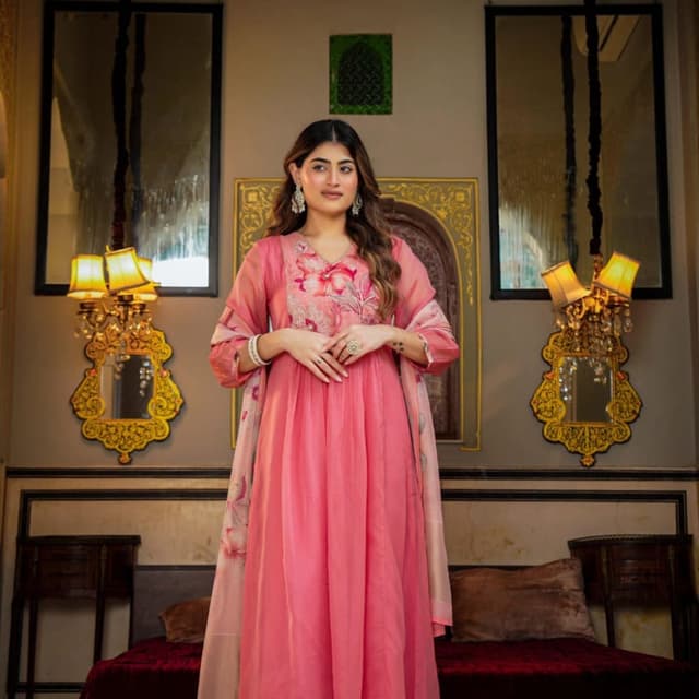 Pink, Beige Salwar Kameez