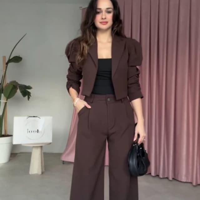 Brown and Black Suit
