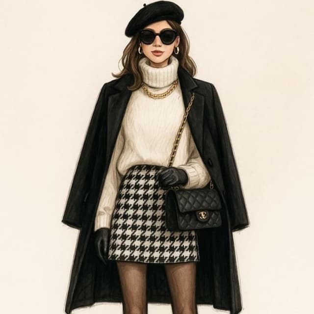 Black, White, Gold Outfit