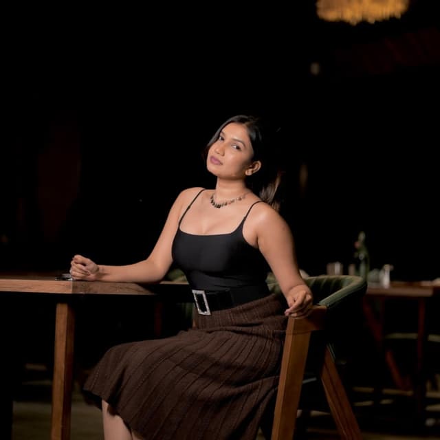 Black and Brown Tank top and Skirt