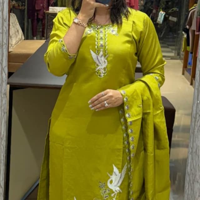Lime Green Salwar Kameez with Dupatta