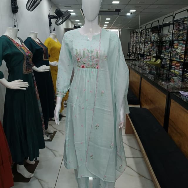 Light Blue and Pink Salwar Kameez with Dupatta