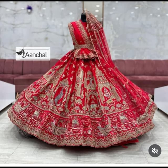 Red and Gold Lehenga Choli