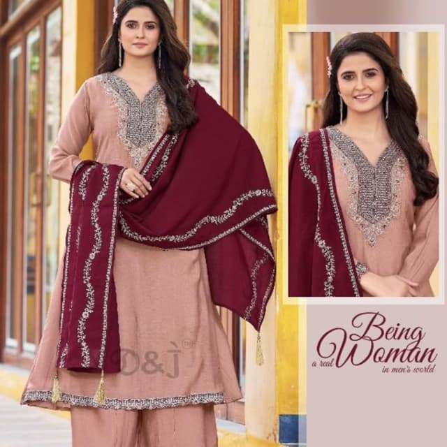 Mauve and Maroon Salwar Suit