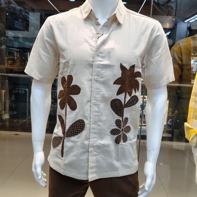Beige and Brown Shirt