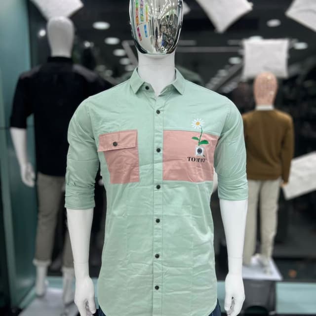 Mint green and light pink Shirt