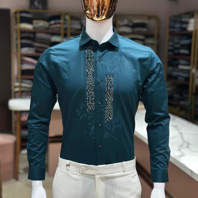 Teal and White Shirt