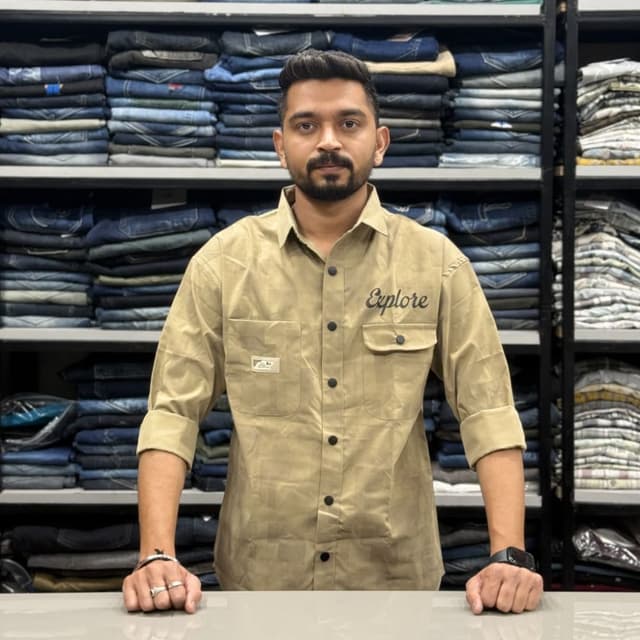 Beige and Black Shirt