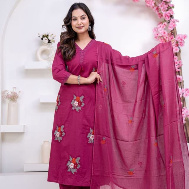 Magenta Salwar Kameez Suit