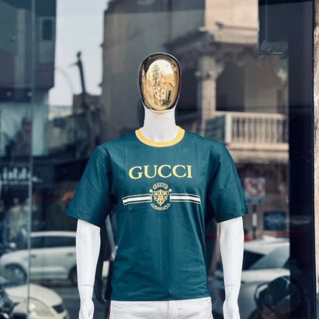 Teal, Yellow, White T-shirt