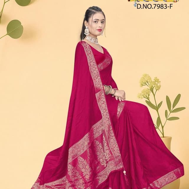 Magenta and Silver Saree