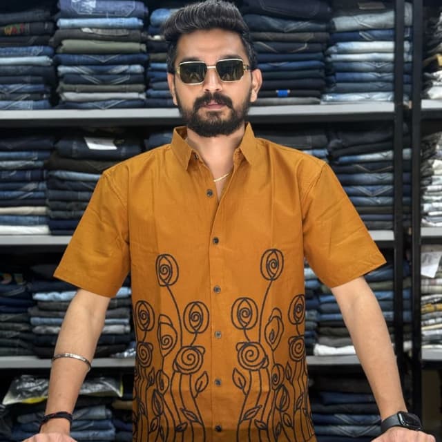 Mustard Yellow and Black Shirt